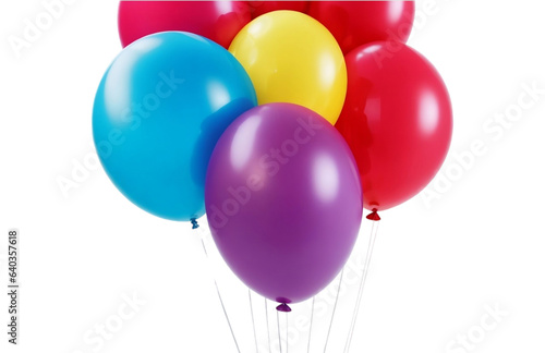 red and yellow balloons for birthday party Transparent background PNG, Balloons PNG, ai generative image 