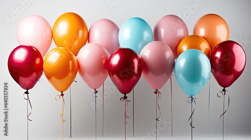 An image of a pile of colorful balloons isolated on a white background.