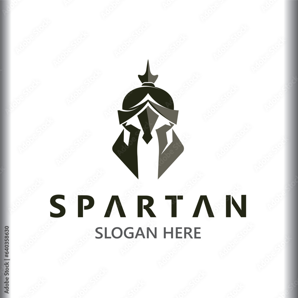 Spartan Helmet Warrior Logo template. spartan flat design vector Spartan Helmet Warrior Logo template. spartan flat design vector