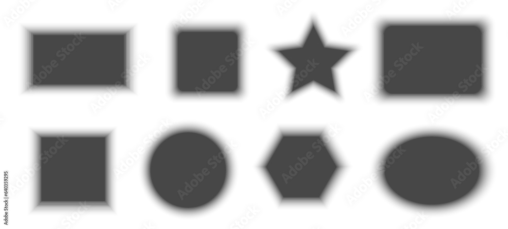 Shadow set. Effects to create realistic objects. Geometric shapes ...