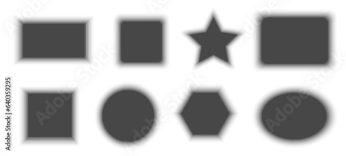 Shadow set. Effects to create realistic objects. Geometric shapes.Transparent transition shadow for banner, label, poster. Paper overlay, separation from background. Vector illustration.
