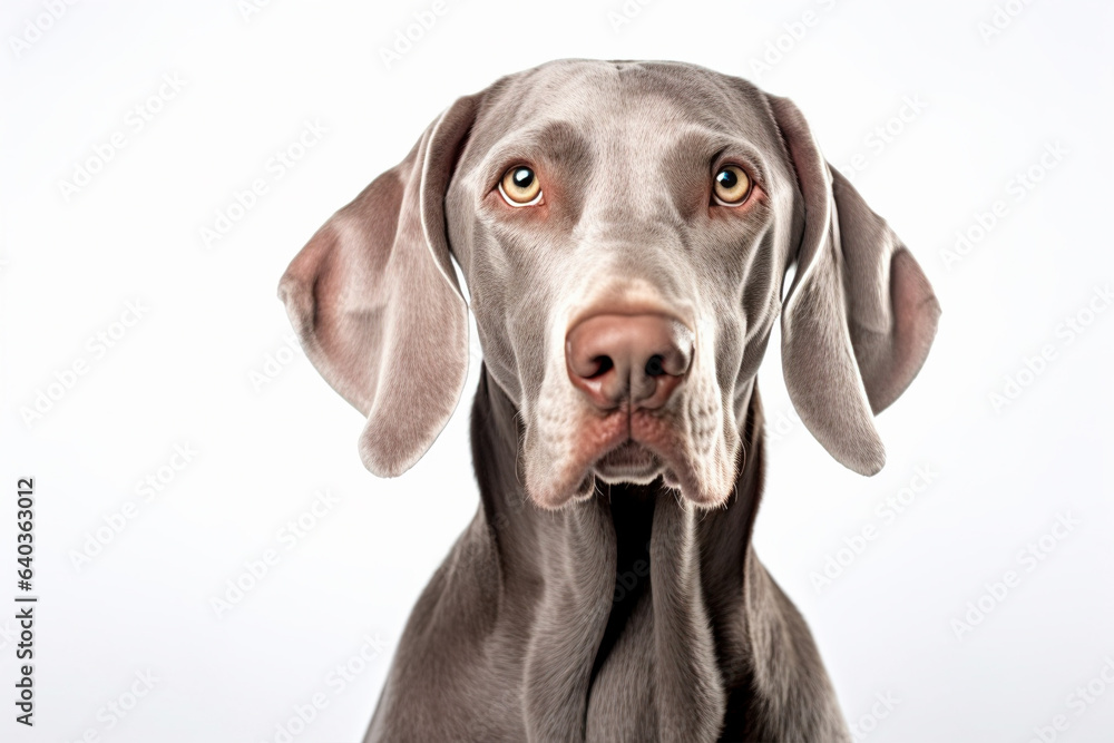 Head of Weimaraner dog on white background Head of Weimaraner dog on white background