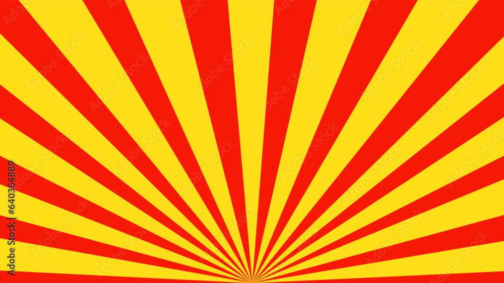 Red and yellow background with rays