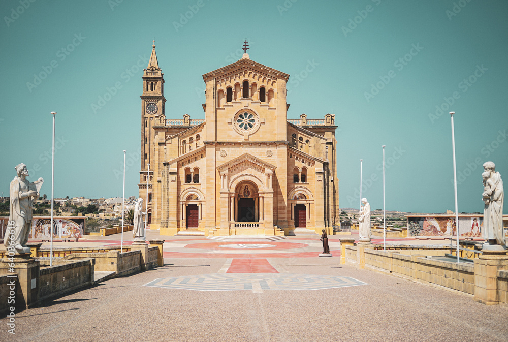 The Basilica of the National Shrine of the Blessed Virgin of Ta' Pinu, summer time, Gozo