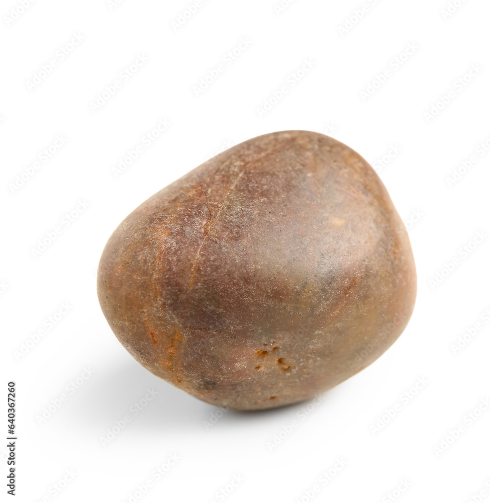 Brown pebble stone on white background Brown pebble stone on white background