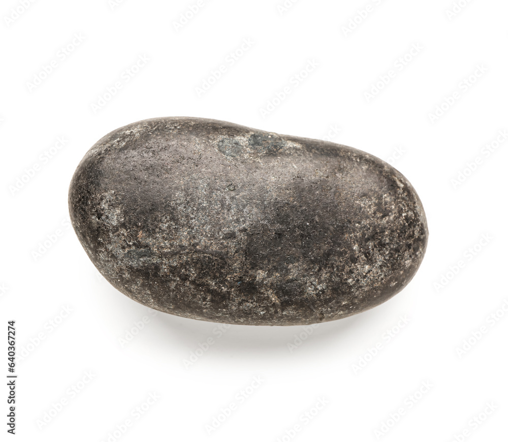 Black pebble stone on white background Black pebble stone on white background