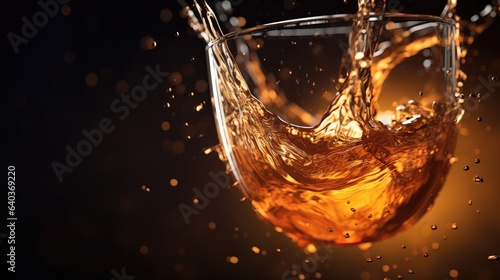 A close-up image of a glass of alcohol  highlighting its intricate details.