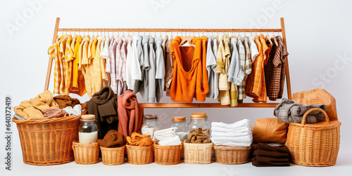 neatly arranged clothes