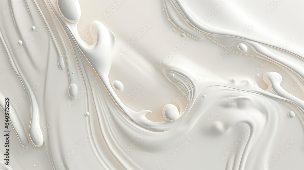 Obraz premium White fluid milk background created with Generative AI