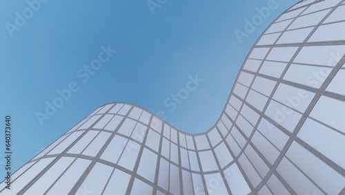Architecture background modern skyscrapers 3d render