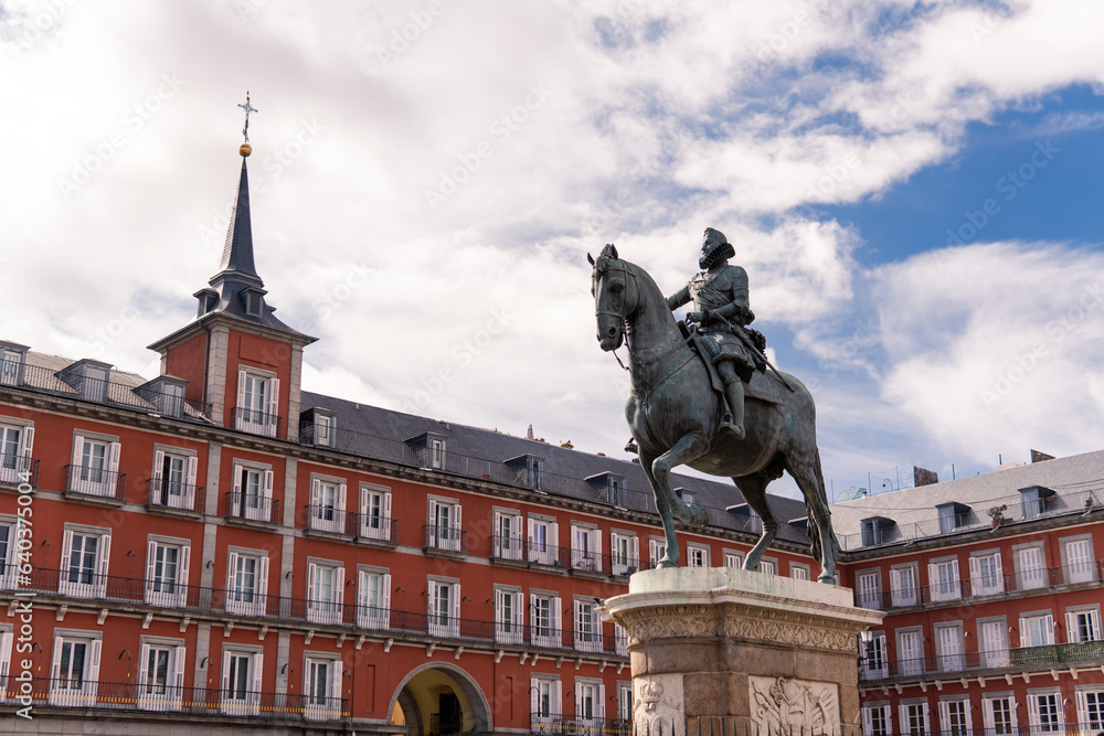Plaza Mayor, Madrid Main square, Spain, Statue of Philip III Plaza Mayor, Madrid Main square, Spain, Statue of Philip III