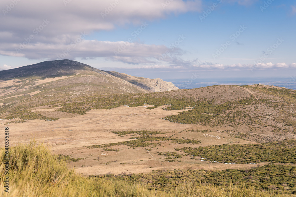 landscape with sky and clouds, mountains in Bustarviejo landscape with sky and clouds, mountains in Bustarviejo