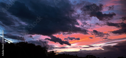 dark clouds during a sunset