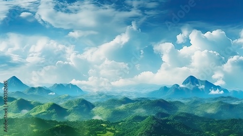 World environment day concept, Green mountains