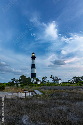 Bodie Island Lighthouse at dawn on the Outer Banks in North Carolina  USA