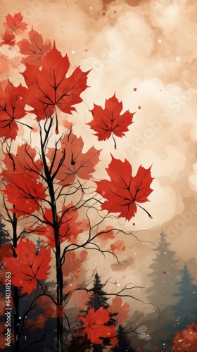 Alberta Maple Trees Against the Sky.