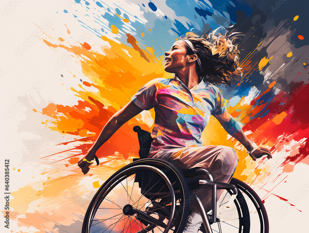 Silhouette Of A Disabled Woman In A Wheelchair Practicing Sports silhouette-of-a-disabled-woman-in-a-wheelchair-practicing-sports
