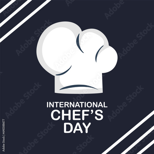 International Chef's Day. Vector illustration. Profession holiday. Cook. Cap.