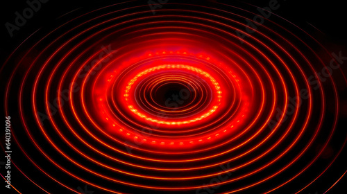 Red neon circle background. Futuristic technology style. Elegant background for business tech presentations. Ai generative.