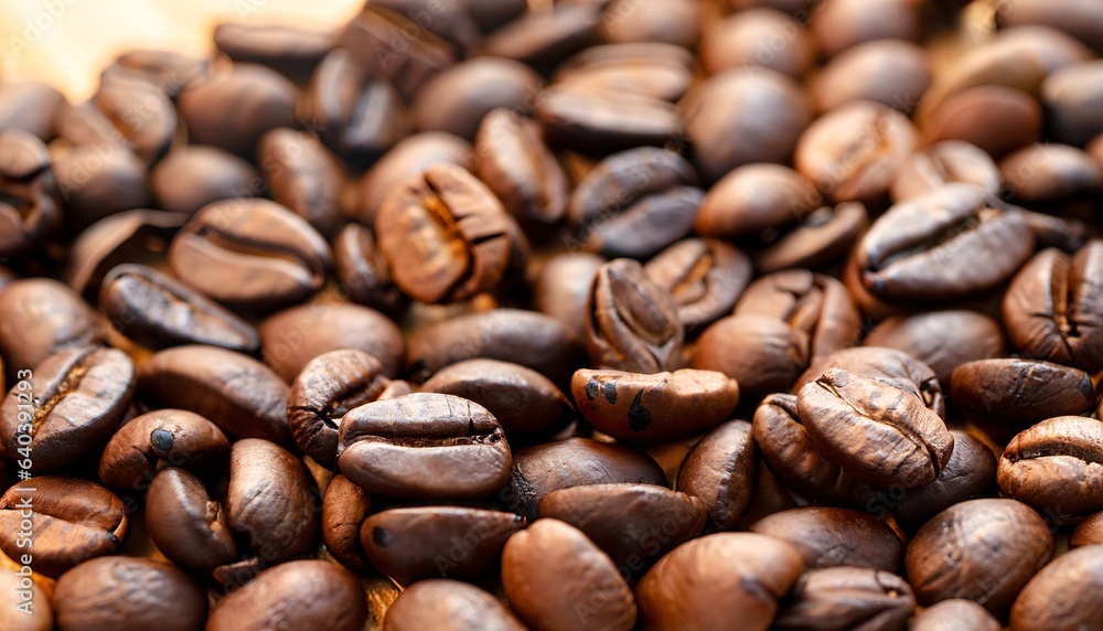 Close up of coffee beans, Background of coffee beans, Generative AI Close up of coffee beans, Background of coffee beans, Generative AI