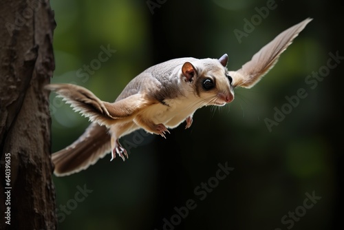 Flying squirrel This group of arboreal mammals. Generative AI