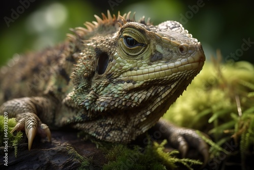 Tilt shift close up of a Tuatara forest New Zealand.