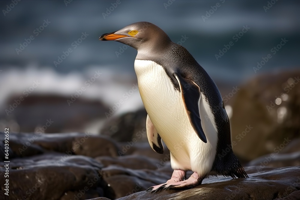 Naklejka premium Penguins of Antarctica. Generative AI