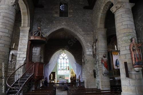 L'église Notre Dame de la Tronchaye, village de Rochefort-en-Terre, département du Morbihan, Bretagne, France