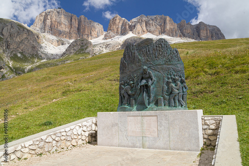 Memorial to Fausto Coppi in the Pordoi Pass photo