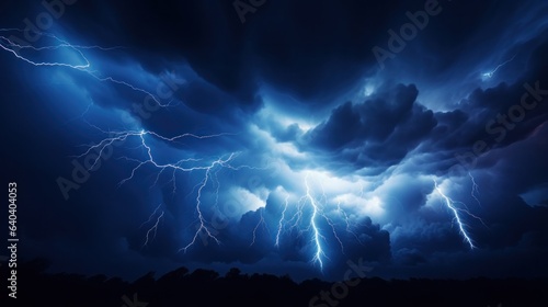 Lightning lightning strikes against the dark cloudy sky
