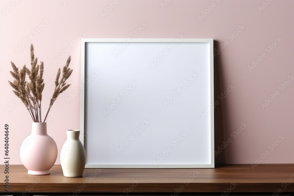 Black square white background wall art mockup Black square white background wall art mockup