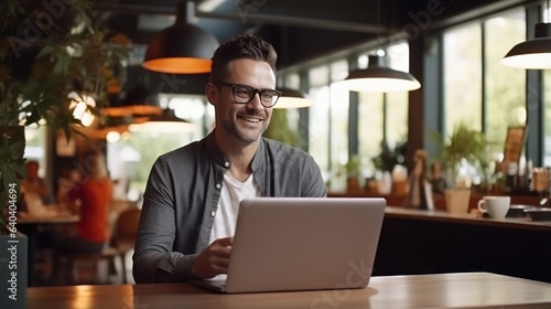 Man sitting with laptop