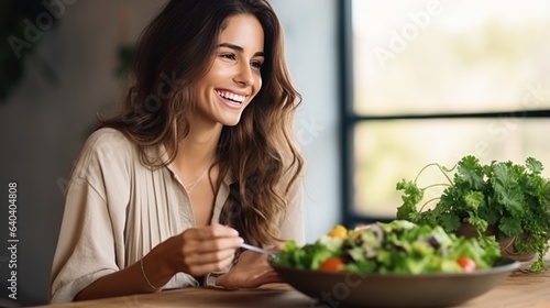 Beautiful girl with healthy food