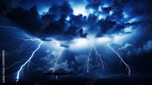 Lightning lightning strikes against the dark cloudy sky