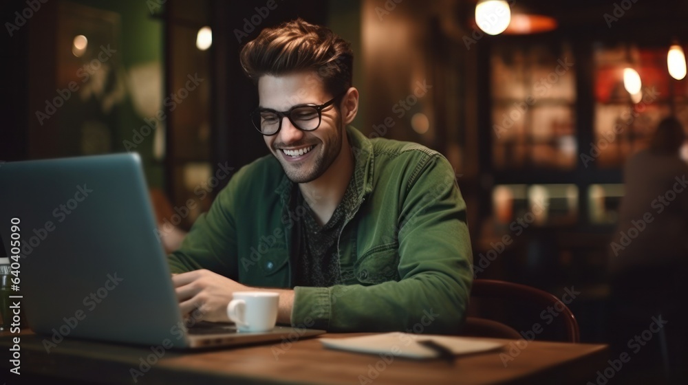 Man sitting with laptop Man sitting with laptop