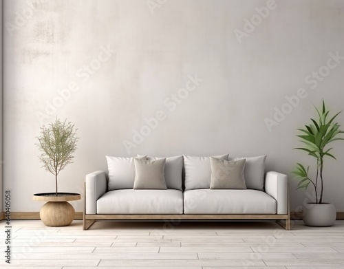 Grey modern living room with sofa © olegganko