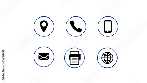 Contact us icons. Simple flat icons set 