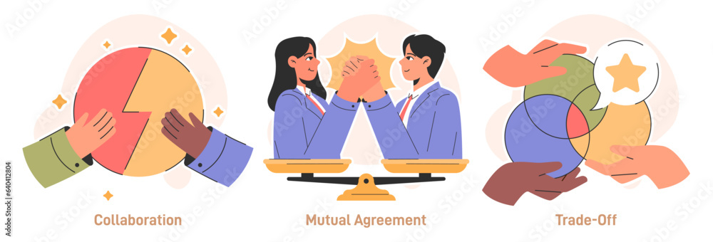 Compromise set. Finding common ground and search for mutual agreement.