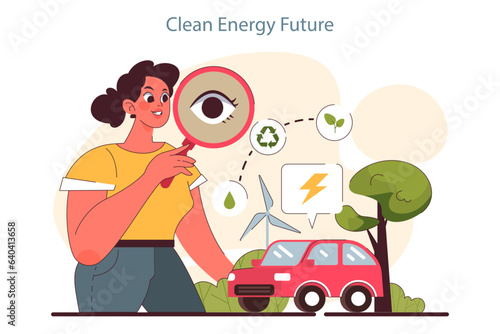 Clean enegy future. Environment protection and reduction of carbon