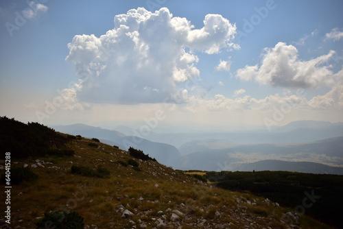 Landscape nature scenery from the mountains in summer.