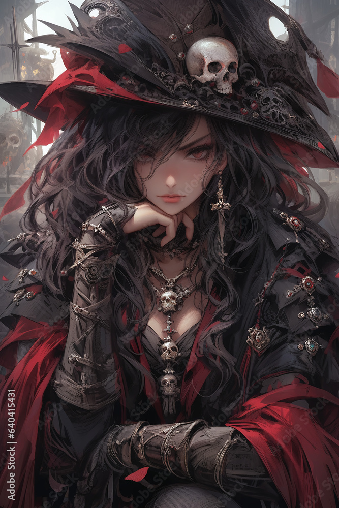 A Game Card of a Pirate Lady Digital Art A Game Card of a Pirate Lady Digital Art