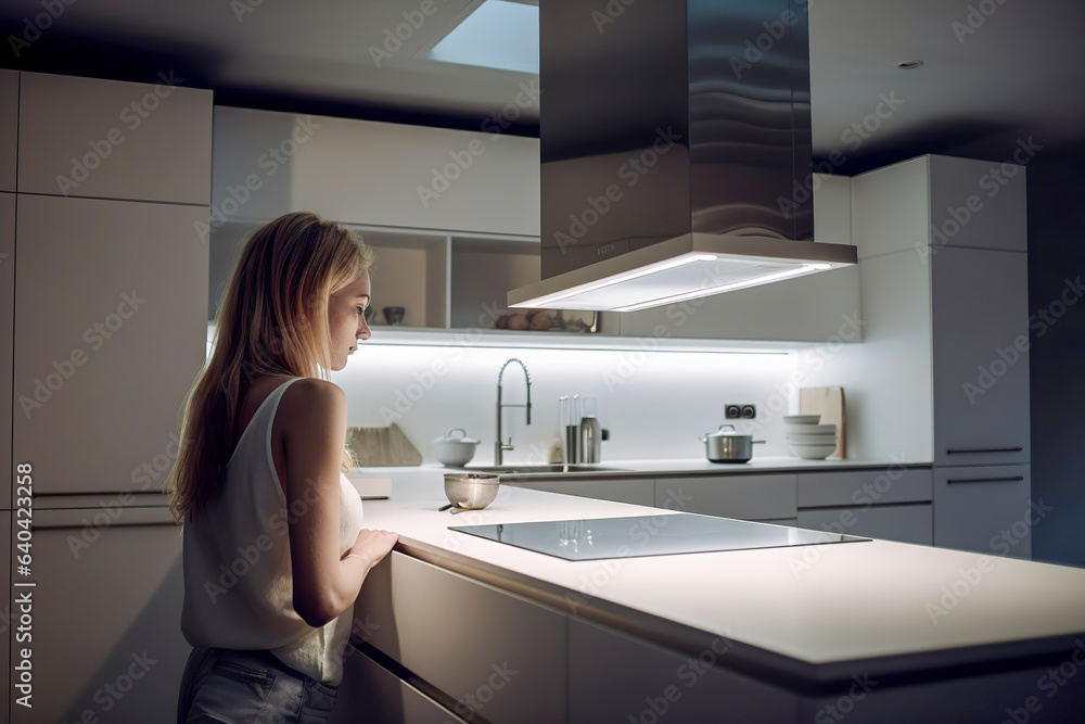 Chic Culinary Expertise: Attractive Cook Elevates Flavor in a Contemporary Kitchen Haven, ai generative Chic Culinary Expertise: Attractive Cook Elevates Flavor in a Contemporary Kitchen Haven, ai generative