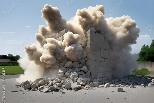 Explosive Stone Wall Destruction
