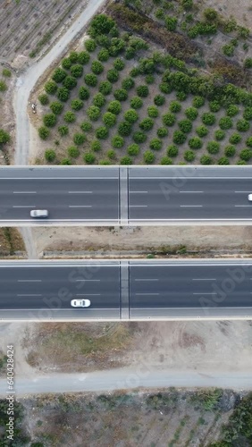 4K Aerial Drone view Mersin Viaduct.Turkey. photo