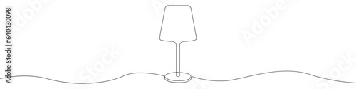 Desk lamp vector one line draw icon. Lamp linear continuous outline in one line. Lamp for learning vector. Continuous line table led lamp vector design.