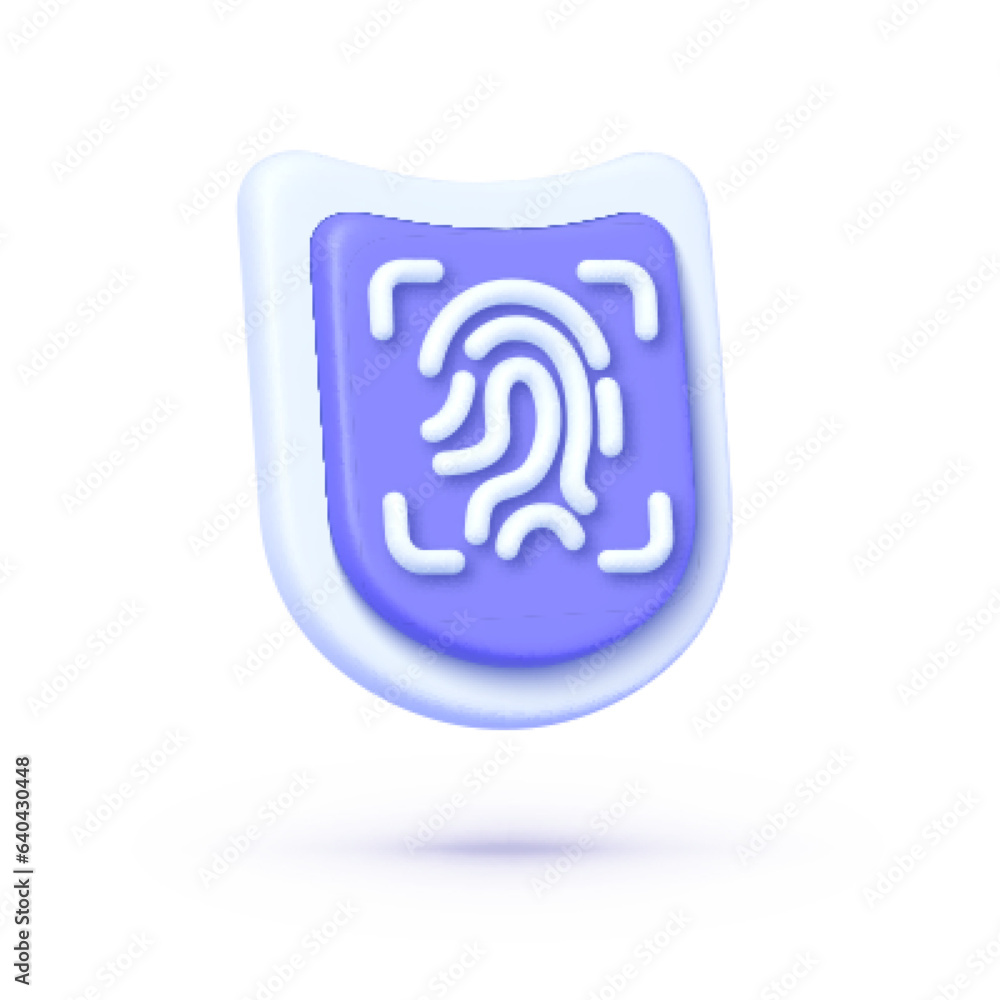 3d finger scan for print design. Personal data security. 3d vector illustration 3d finger scan for print design. Personal data security. 3d vector illustration