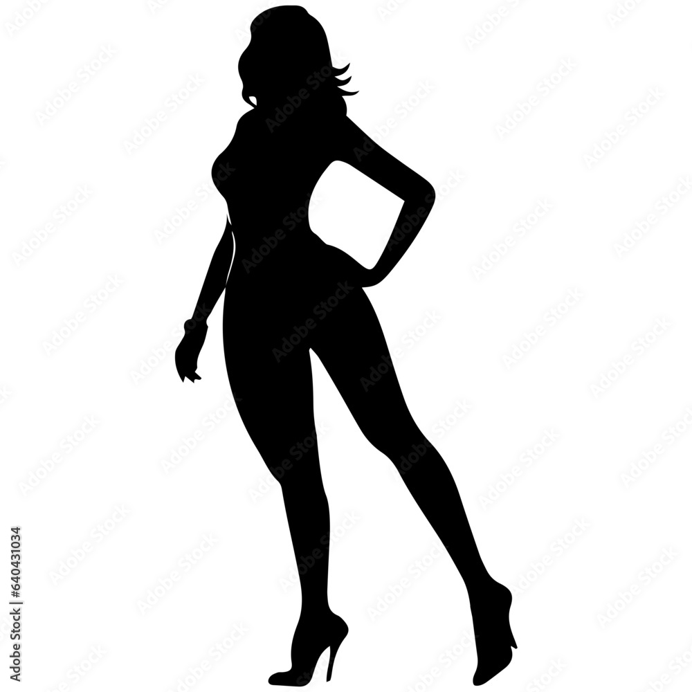 Silhouettes of beautiful girl Silhouettes of beautiful girl