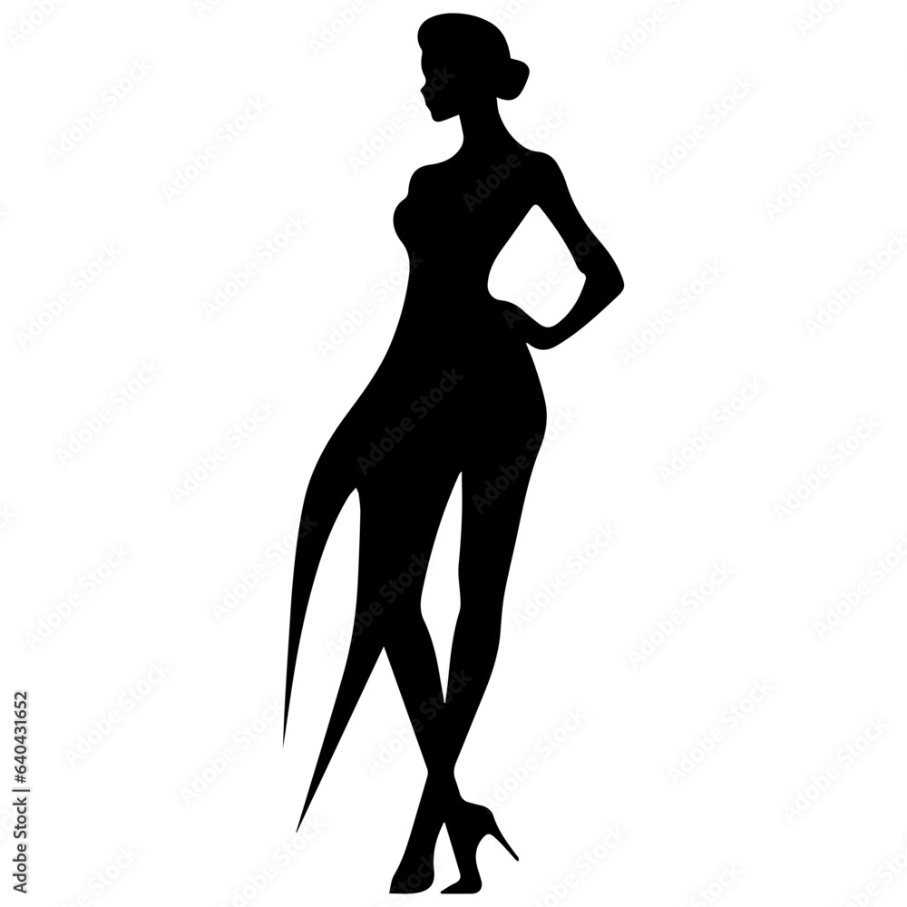 Fototapeta premium Silhouette of beautiful girl