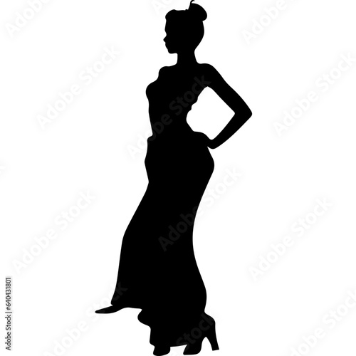 Silhouettes of beautiful girl