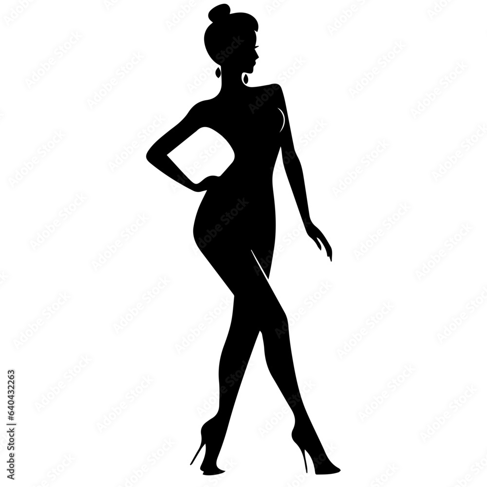 Silhouettes of a beautiful girl Silhouettes of a beautiful girl